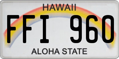 HI license plate FFI960