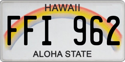 HI license plate FFI962