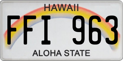 HI license plate FFI963