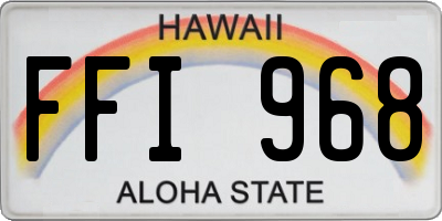HI license plate FFI968