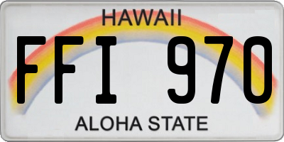 HI license plate FFI970
