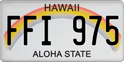 HI license plate FFI975