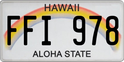 HI license plate FFI978