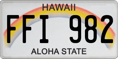 HI license plate FFI982