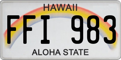 HI license plate FFI983