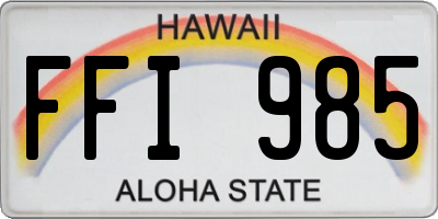HI license plate FFI985