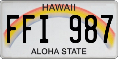 HI license plate FFI987