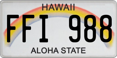 HI license plate FFI988