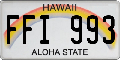 HI license plate FFI993