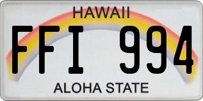 HI license plate FFI994