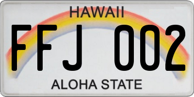 HI license plate FFJ002