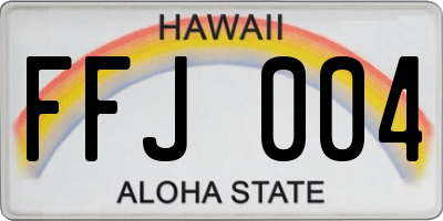HI license plate FFJ004