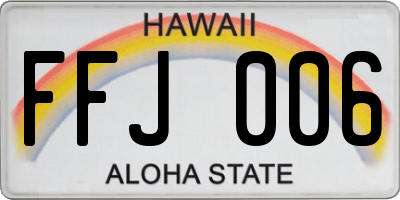 HI license plate FFJ006