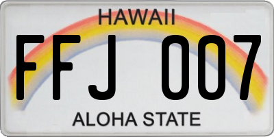 HI license plate FFJ007