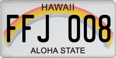 HI license plate FFJ008