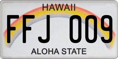 HI license plate FFJ009