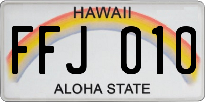 HI license plate FFJ010