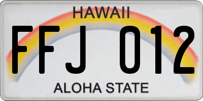 HI license plate FFJ012