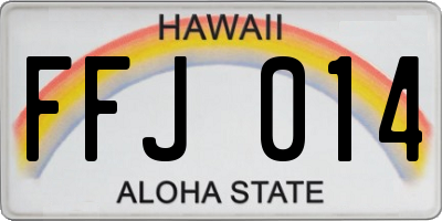 HI license plate FFJ014