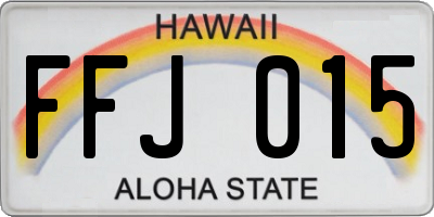 HI license plate FFJ015