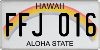 HI license plate FFJ016