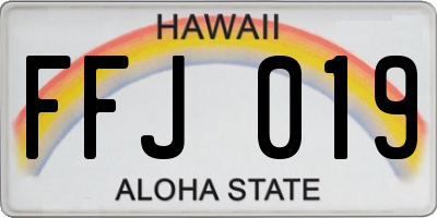 HI license plate FFJ019