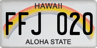HI license plate FFJ020