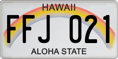 HI license plate FFJ021