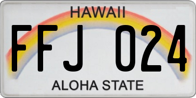 HI license plate FFJ024