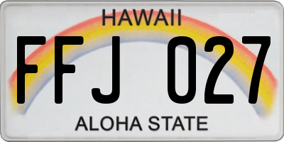 HI license plate FFJ027