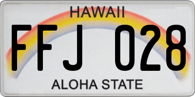 HI license plate FFJ028