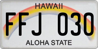 HI license plate FFJ030