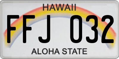 HI license plate FFJ032