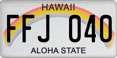 HI license plate FFJ040