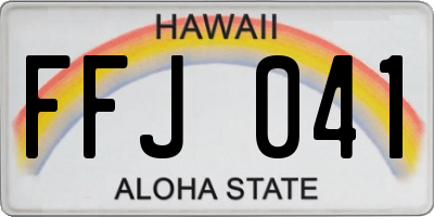 HI license plate FFJ041