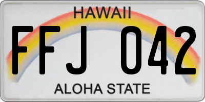 HI license plate FFJ042