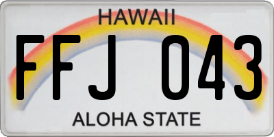 HI license plate FFJ043