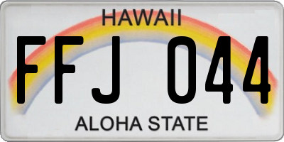 HI license plate FFJ044