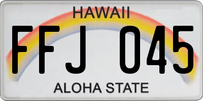 HI license plate FFJ045