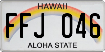 HI license plate FFJ046
