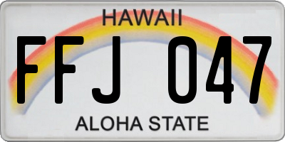 HI license plate FFJ047