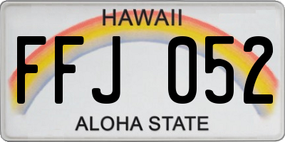 HI license plate FFJ052