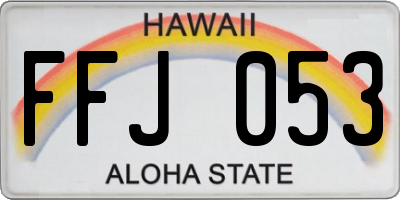 HI license plate FFJ053