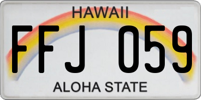 HI license plate FFJ059