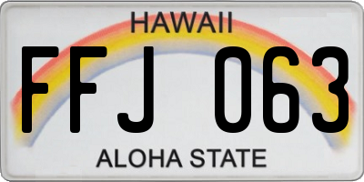 HI license plate FFJ063