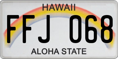 HI license plate FFJ068