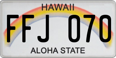 HI license plate FFJ070