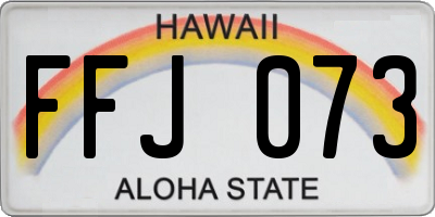 HI license plate FFJ073
