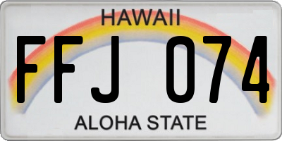 HI license plate FFJ074