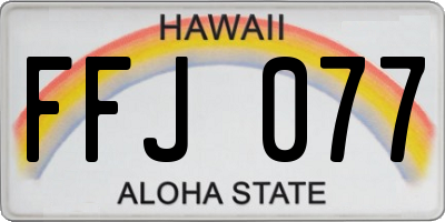 HI license plate FFJ077